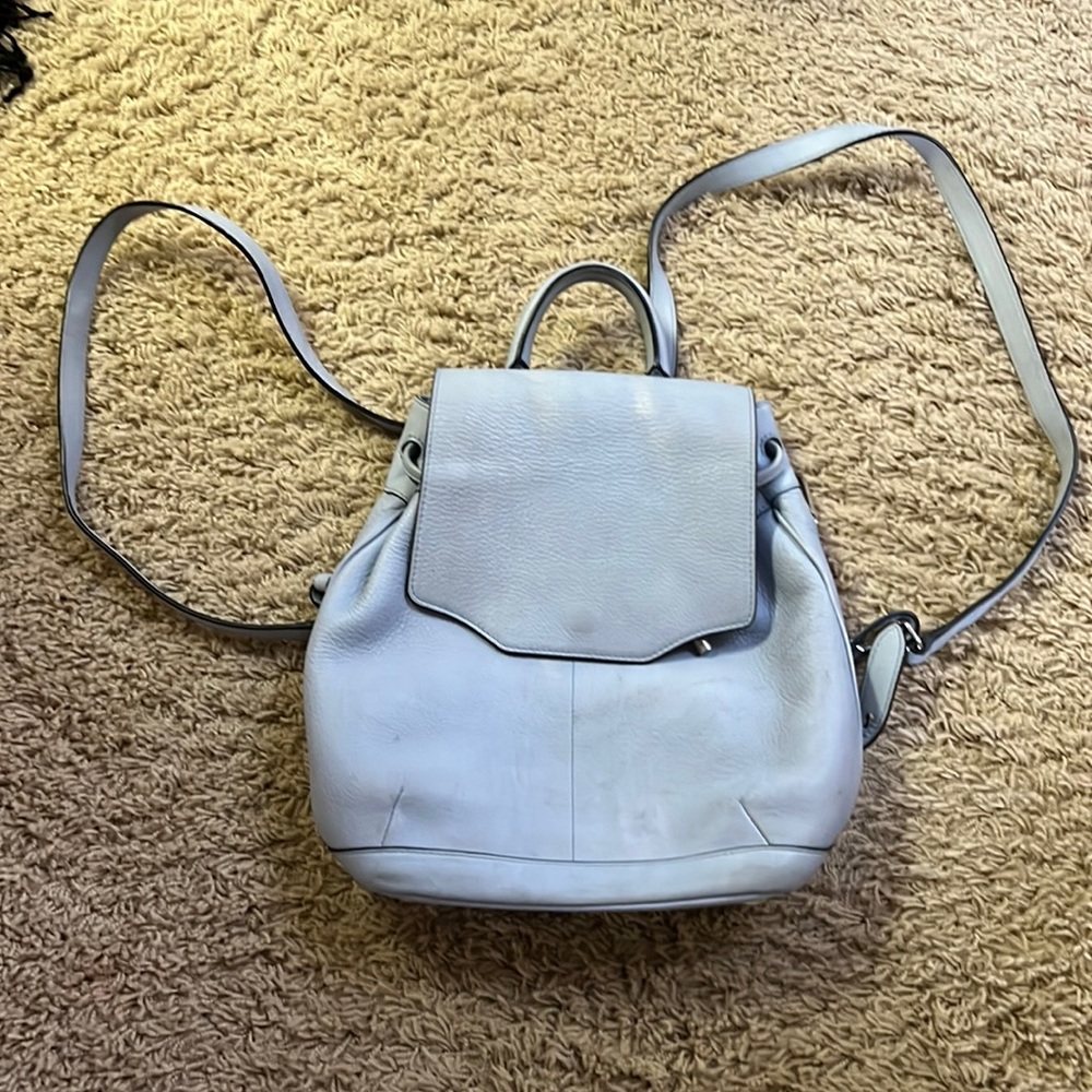 Rag & Bone baby blue leather backpack